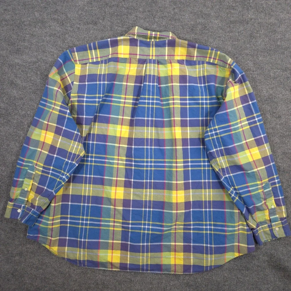 Polo Ralph Lauren Oxford Shirt Mens 4XB Multicolor Plaid Pony Button Down Preppy